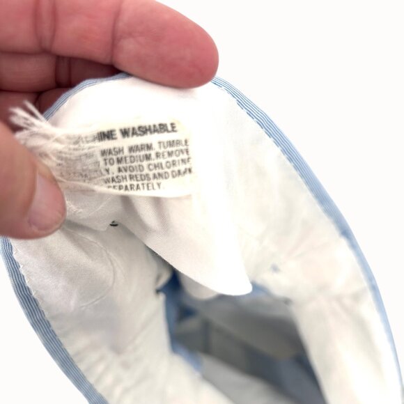 VINTAGE 60's PALLADIUM Men's Blue & White Pinstriped Flat Front Dress Pants - M - Picture 4 of 8